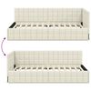 vidaXL Eckbettgestell mit Kopfteil Creme 100 cm x 200 cm Samt