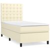 vidaXL Boxspringbett mit Matratze Creme 90x200 cm Kunstleder