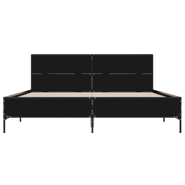 vidaXL Bettgestell Schwarz 140x200 cm Holzwerkstoff und Metall
