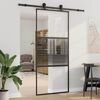 vidaXL Glast&uuml;r Gestreift Schwarz 90 x 2 x 205 cm Aluminium