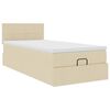 vidaXL Ottoman-Bett mit Matratze Creme 90x190 cm Stoff