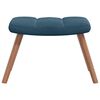 vidaXL Schaukelstuhl mit Hocker Blauer Samt