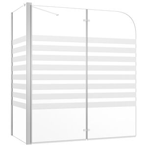 vidaXL Duschabtrennung 120x68x130 cm Hartglas Gestreift