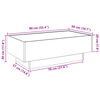 vidaXL LED-Couchtisch Sonoma Eiche 90x50x30 cm Holzwerkstoff