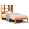 vidaXL Massivholzbett mit Regal ohne Matratze Wachsbraun 75x190 cm