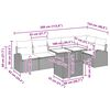 vidaXL Garten-Sofa-Set mit Kissen mit Kissen 7 pcs Schwarz Poly Rattan
