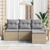 vidaXL Garten-Sofa-Set mit Kissen 4 pcs Beige und Hellgrau
