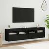 vidaXL TV-Wandregale 2 pcs Schwarz Eichen-Optik 80 x 30 x 40 cm