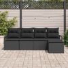vidaXL Garten-Sofa-Set 5 pcs Schwarz Poly Rattan