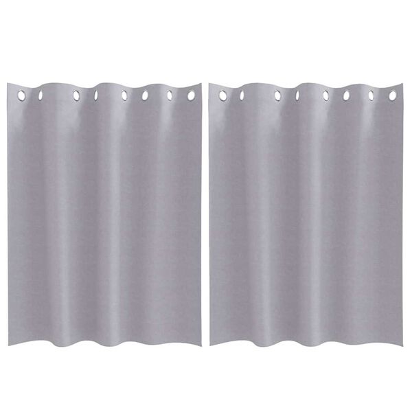 vidaXL Verdunkelungs-Vorh&auml;nge mit Ringen 2 pcs Metallic Grau
