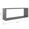 vidaXL W&uuml;rfelregale 2 Stk. Hochglanz-Grau 60x15x23 cm Holzwerkstoff
