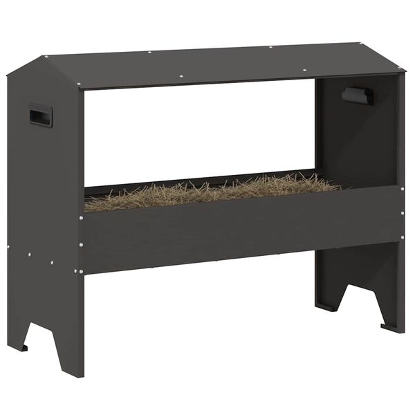 vidaXL Futtertr&ouml;ge f&uuml;r Nutztiere Schwarz 79 x 35 x 62 cm