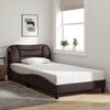vidaXL Bettgestell mit LED ohne Matratze "Hvar" Dunkelbraun 100x200 cm Stoff