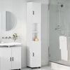 vidaXL Badezimmerschrank Wei&szlig; 30 x 35 x 192 cm Holzwerkstoff & Metall