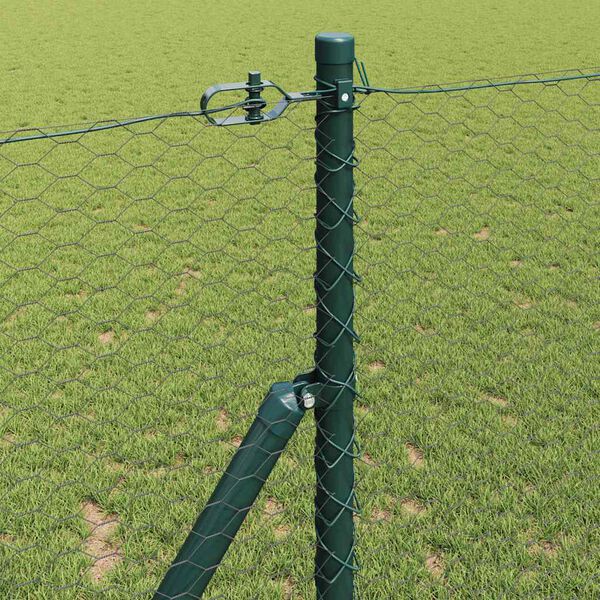 vidaXL Zaunpfosten Grau 100 x 1,2 m (25 mm Netz) Stahl und PVC