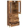 vidaXL Highboard Altholz 69,5 x 34 x 180 cm Engineered Wood und Glas
