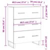 vidaXL Sideboard Grau Sonoma 69,5x34x90 cm Holzwerkstoff