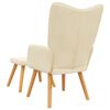 vidaXL Relaxsessel mit Hocker Creme Stoff