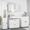 vidaXL Badezimmerm&ouml;bel-Set 4 pcs Hochglanz Wei&szlig; Sperrholz und Metall