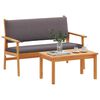 vidaXL Gartensofa-set mit Kissen 2 pcs Anthrazit Massivholz Akazie