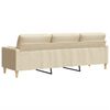 vidaXL Sofa 3-Sitzer mit Zierkissen Creme 210 cm Stoff