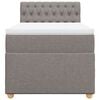 vidaXL Boxspringbett mit Matratze Taupe 100x200 cm Stoff