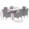 vidaXL 7-tlg. Garten-Essgruppe mit Kissen Beige Poly Rattan und Glas