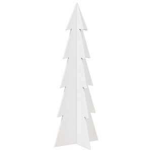 vidaXL Weihnachtsbaum zum Schm&uuml;cken Wei&szlig; 112 cm Massivholz Kiefer