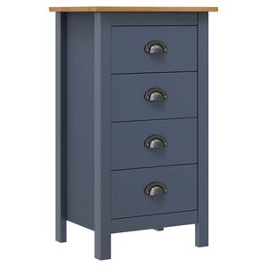 vidaXL Sideboard Hill Grau 46x35x80 cm Massivholz Kiefer