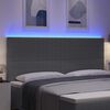 vidaXL LED Kopfteil mit LED-Lichtleisten Hellgrau 200 cm Polyester