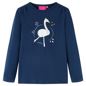 vidaXL Kinder-Langarmshirt Marineblau 116