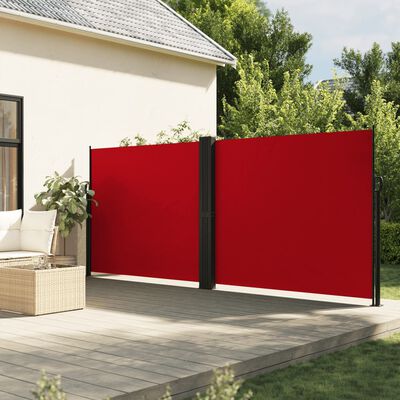 vidaXL Seitenmarkise Ausziehbar Rot 180x1000 cm