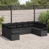 vidaXL Garten-Sofa-Set mit Kissen mit Speicher 9 pcs Schwarz
