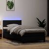 vidaXL Boxspringbett mit Matratze & LED Schwarz 90x210 cm Samt