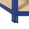 vidaXL Eckregal mit 5 B&ouml;den Blau Stahl & Holzwerkstoff