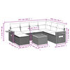 vidaXL 8-tlg. Garten-Sofagarnitur mit Kissen Grau Poly Rattan