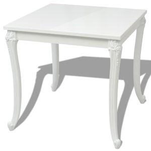 vidaXL Esstisch 80x80x76 cm Hochglanz-Wei&szlig;