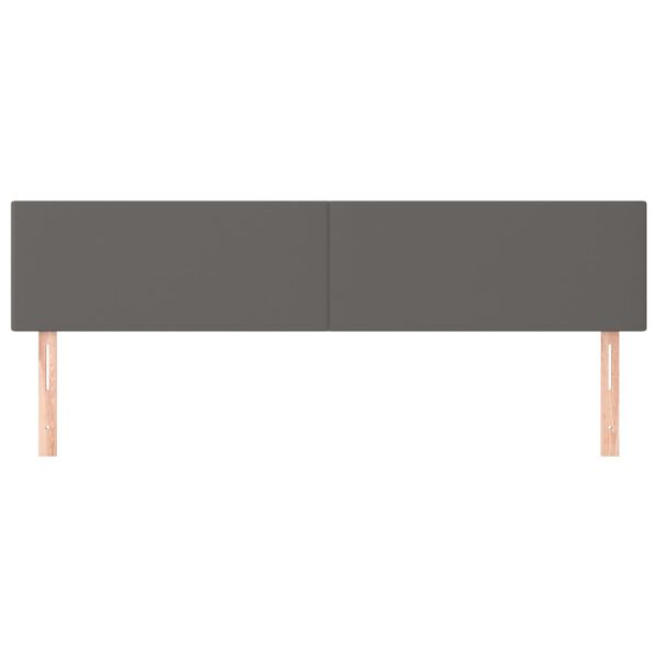 vidaXL Kopfteile Grau 180x5x78/88 cm Kunstleder