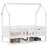 vidaXL Kinderbett Hausbett Wei&szlig; 70x140 cm Massivholz Kiefer