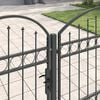 vidaXL Gartentor mit gew&ouml;lbtem Oberteil Grau 4 x 1,25 m Stahl