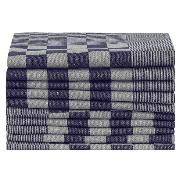 vidaXL Geschirrt&uuml;cher 10 Stk. Blau und Wei&szlig; 50x70 cm Baumwolle