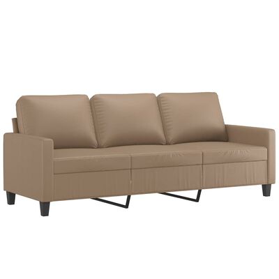 vidaXL 3-Sitzer-Sofa mit Hocker Cappuccino-Braun 180 cm Kunstleder