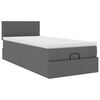 vidaXL Ottoman-Bett mit Matratze Dunkelgrau 90x190 cm Stoff