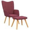 vidaXL Relaxsessel mit Hocker Weinrot Stoff