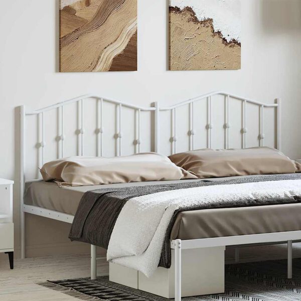 vidaXL Kopfteil Metall Wei&szlig; 180 cm
