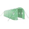 vidaXL Gew&auml;chshaus mit Stahlrahmen Gr&uuml;n 16 m&sup2; 8x2x2 m