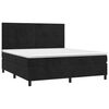 vidaXL Boxspringbett mit Matratze & LED Schwarz 180x200 cm Samt