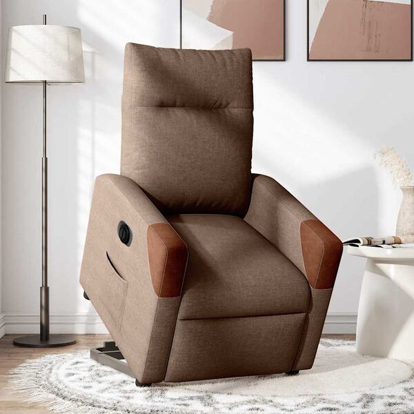 vidaXL Relaxsessel mit Aufstehhilfe Elektrisch Braun Stoff