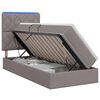 vidaXL LED-Speicherbett mit Matratze Taupe 100 x 200 cm Stoff