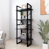 vidaXL B&uuml;cherregal 4 F&auml;cher Grau 60x30x140 cm Holzwerkstoff